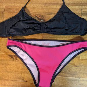 Victoria's Secret Pink/Black Bikini Size M/L